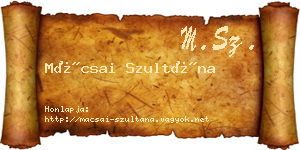 Mácsai Szultána névjegykártya